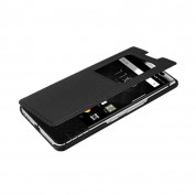 Blackberry Leather Smart Flip Case FCB100-3AALWE1 - оригинален флип кожен кейс за Blackberry KeyOne (черен) 2