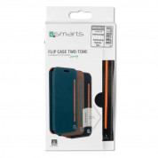 4smarts Flip Case Two Tone - кожен калъф с поставка и отделение за кр. карта за iPhone XS, iPhone X (черен) 5