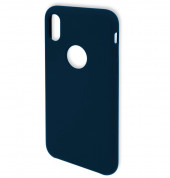 4smarts Cupertino Silicone Case - тънък силиконов (TPU) калъф за iPhone X (тъмносин)
