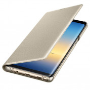 Samsung LED View Cover EF-NN950PF - оригинален кожен калъф през който виждате информация от дисплея за Samsung Galaxy Note 8 (златист) 3