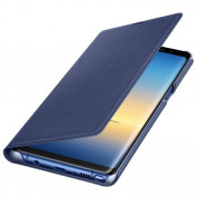 Samsung LED View Cover EF-NN950PN - оригинален кожен калъф през който виждате информация от дисплея за Samsung Galaxy Note 8 (тъмносин) 3