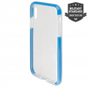 4smarts Soft Cover Airy Shield - хибриден удароустойчив кейс за iPhone XS, iPhone X (син-прозрачен)