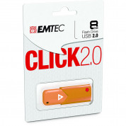 Emtec Click B100 USB 2.0 8GB - флаш памет 8GB (оранжев)
