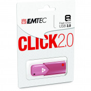 Emtec Click B100 USB 2.0 8GB - флаш памет 8GB (розов)