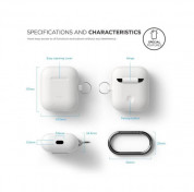 Elago Airpods Silicone Hang Case - силиконов калъф с карабинер за Apple Airpods (бял) 1
