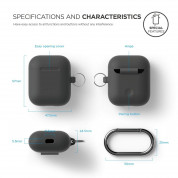 Elago Airpods Silicone Hang Case - силиконов калъф с карабинер за Apple Airpods (тъмносив) 2