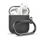 Elago Airpods Silicone Hang Case - силиконов калъф с карабинер за Apple Airpods (тъмносив) 1