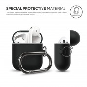 Elago Airpods Silicone Hang Case - силиконов калъф с карабинер за Apple Airpods (черен) 3