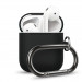 Elago Airpods Silicone Hang Case - силиконов калъф с карабинер за Apple Airpods (черен) 1