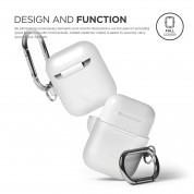 Elago Airpods Silicone Hang Case - силиконов калъф с карабинер за Apple Airpods (бял - фосфоресцираш) 3