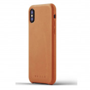 Mujjo Leather Case - кожен (естествена кожа) кейс за iPhone XS, iPhone X (кафяв)