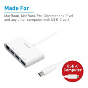 Macally 3.1 USB-C to USB-A Hub & Ethernet - USB хъб с 3 USB изхода и Ethernet порт за устройства с USB-C 2