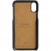 Krusell Sunne 2 Card Cover - кожен кейс (ествествена кожа) с 2 отделения за карти за iPhone XS, iPhone X (черен) 3