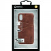 Krusell Sunne 2 Card Cover - кожен кейс (ествествена кожа) с 2 отделения за карти за iPhone XS, iPhone X (кафяв) 6