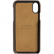Krusell Sunne 2 Card Cover - кожен кейс (ествествена кожа) с 2 отделения за карти за iPhone XS, iPhone X (кафяв) 4