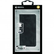 Krusell Sunne Folio Case - кожен калъф (ествествена кожа) тип портфейл за iPhone XS, iPhone X (черен) 6