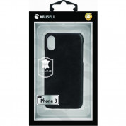 Krusell Sunne Cover - кожен кейс (ествествена кожа) за iPhone XS, iPhone X (черен) 5