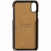 Krusell Sunne Cover - кожен кейс (ествествена кожа) за iPhone XS, iPhone X (кафяв) 4