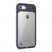 STILMIND Monokini Case - удароустойчив хибриден кейс за iPhone SE (2022), iPhone SE (2020), iPhone 8, iPhone 7 (тъмносин-прозрачен)