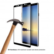 Eiger 3D Glass Edge to Edge Curved Tempered Glass - калено стъклено защитно покритие с извити ръбове за целия дисплея на Samsung Galaxy Note 8 (черен-прозрачен) 3