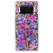 CaseMate Karat Case - дизайнерски кейс с истински цветя и с висока защита за Samsung Galaxy Note 8 (лилав) 2