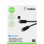Belkin Thunderbolt 3 Cable - USB-C към USB-C кабел с Thunderbolt 3 и поддръжка на 5K (100 см) (черен) 3