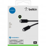Belkin Thunderbolt 3 Cable - USB-C към USB-C кабел с Thunderbolt 3 и поддръжка на 5K (200 см) (черен) 3