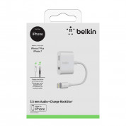 Belkin 3.5 mm Audio Plus Charge RockStar - сертифициран адаптер 3.5 мм аудио жак и Lightning порт за зареждане и слушане на музика  11
