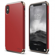 Elago Empire Case - качетвен хибриден кейс за iPhone XS, iPhone X (червен)