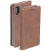 Krusell Sunne Folio Case - кожен калъф (ествествена кожа) тип портфейл за iPhone XS, iPhone X (кафяв) 6