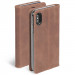 Krusell Sunne Folio Case - кожен калъф (ествествена кожа) тип портфейл за iPhone XS, iPhone X (кафяв) 5