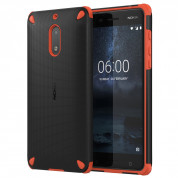 Nokia Rugged Impact Case CC-501 - удароустойчив хибриден кейс за Nokia 6 (черен-оранжев)