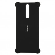 Nokia Soft Touch Case CC-801 - поликарбонатов кейс за Nokia 8 (черен)