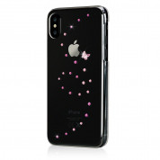 Bling My Thing Papillon Pink Mix Swarovski - поликарбонатов кейс с кристали Сваровски за iPhone XS, iPhone X (прозрачен) 1