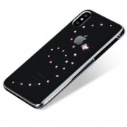 Bling My Thing Papillon Pink Mix Swarovski - поликарбонатов кейс с кристали Сваровски за iPhone XS, iPhone X (прозрачен) 2