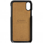 Krusell Tumba 2 Card Cover - кожен кейс (ествествена кожа) с 2 отделения за карти за iPhone XS, iPhone X (черен) 4
