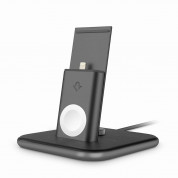 TwelveSouth HiRise Duet - алуминиева повдигаща поставка за iPhone и iPad с Lightning и Apple Watch (черна) 2