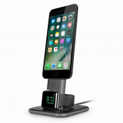 TwelveSouth HiRise Duet - алуминиева повдигаща поставка за iPhone и iPad с Lightning и Apple Watch (черна)