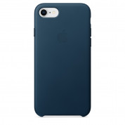 Apple iPhone Leather Case - оригинален кожен кейс (естествена кожа) за iPhone 8, iPhone 7 (син)