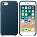 Apple iPhone Leather Case - оригинален кожен кейс (естествена кожа) за iPhone 8, iPhone 7 (син) 2