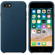 Apple iPhone Leather Case - оригинален кожен кейс (естествена кожа) за iPhone 8, iPhone 7 (син) 3