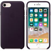 Apple iPhone Leather Case - оригинален кожен кейс (естествена кожа) за iPhone 8, iPhone 7 (тъмнолилав) 1