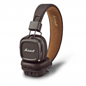 Marshall Major II Bluetooth - безжични слушалки с микрофон за смартфони и мобилни устройства (кафяв)
