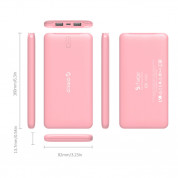 ORICO Scharge 10000mAh Power Bank with Dual USB Ports (Pink) 2