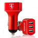 Ferrari 3 USB Car Charger - зарядно за кола с три USB изхода за мобилни устройства (червен) 3