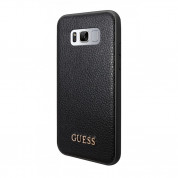 Guess Iridescent Leather Hard Case - дизайнерски кожен кейс за Samsung Galaxy S8 (черен)