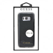 Guess Iridescent Leather Hard Case - дизайнерски кожен кейс за Samsung Galaxy S8 (черен) 2