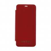 Guess Iridescent Book Case - кожен калъф, тип портфейл за Samsung Galaxy S8 (червен) 2