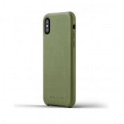 Mujjo Leather Case - кожен (естествена кожа) кейс за iPhone XS, iPhone X (маслинен)