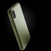 Mujjo Leather Case - кожен (естествена кожа) кейс за iPhone XS, iPhone X (маслинен) 2